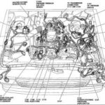 Diagram of the 1993 Ford Ranger OBD1 ALDL connector location in the engine bay.