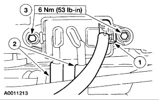 Removing EGR pressure sensor mounting bolts on a 2000 Ford Expedition during EGR system repair for OBD2 code P0401.