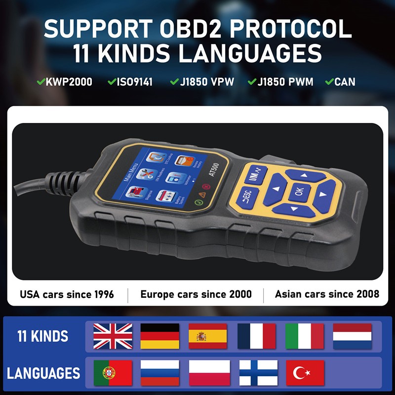 AT500 OBD2 Scanner Protocol Compatibility List