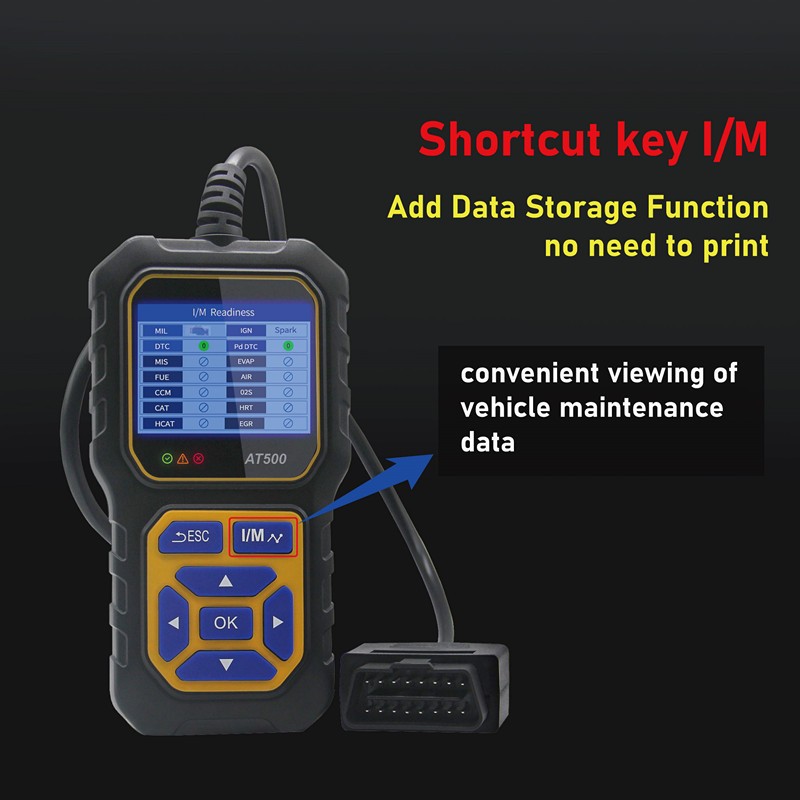 AT500 OBD2 Scanner Functionality Display