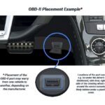 Typical OBD2 port locations under the dashboard of a vehicle