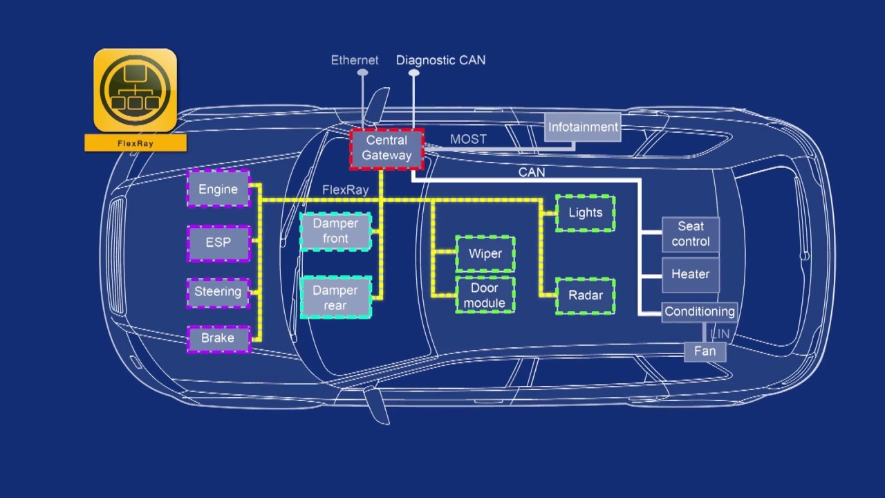 CANBUS and FLEXRAY Communication Network Diagram