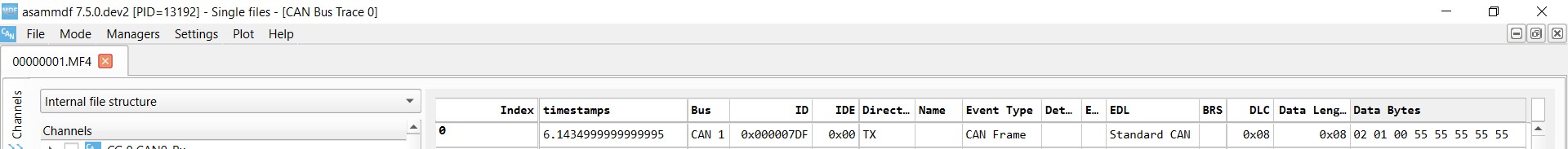 OBD2 Bit Rate Validation Test Screenshot