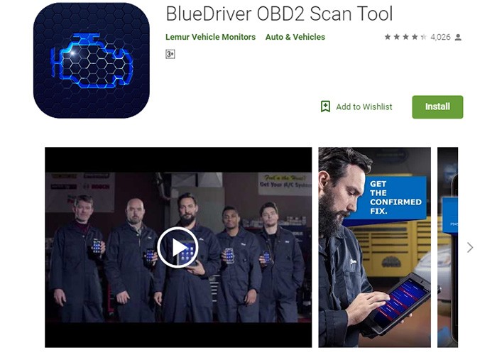 BlueDriver App Interface Showing Diagnostic Trouble Codes and Vehicle Status