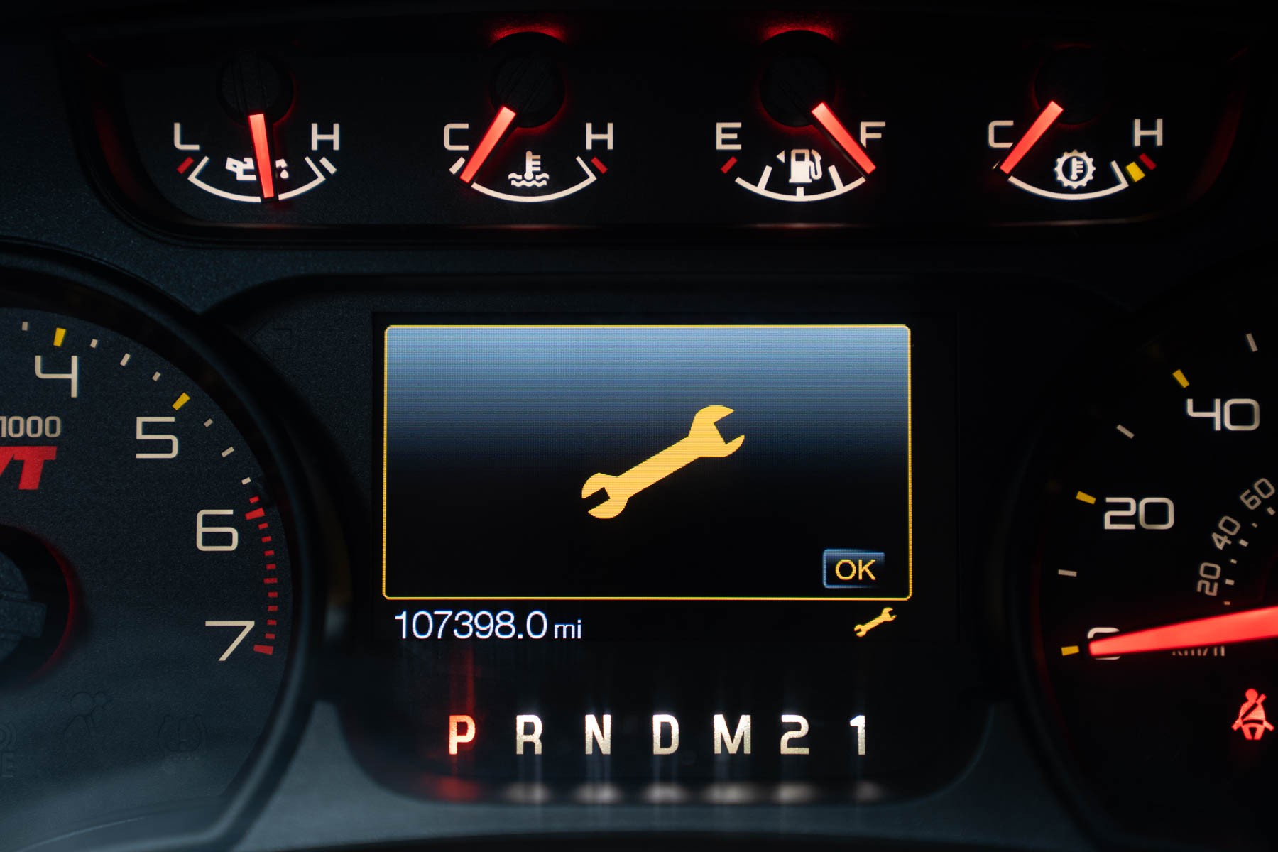 Screen display of an OBD2 scanner, showing data and diagnostic information