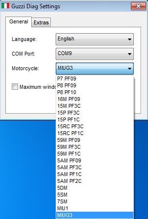 List of compatible ECU options in IAWdiag software