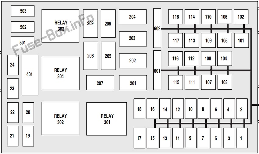 2007-2011 Ford Crown Victoria Engine Compartment Fuse Box Diagram