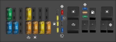 2000 Ford Taurus power distribution box diagram located in engine compartment