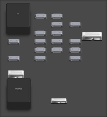 2006 Pontiac Grand Prix Instrument Panel Fuse Box Diagram: Location of fuses inside the car's cabin for the 2006 Pontiac GXP 5.3 model, showing layout and component names.