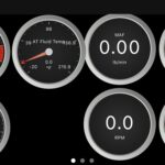 OBD Fusion App Dashboard displaying AT fluid temp