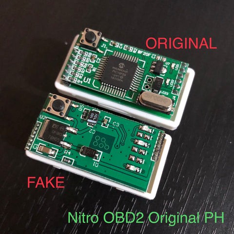 Warning sign for fake Nitro OBD2 chips - be aware of counterfeit car performance enhancers