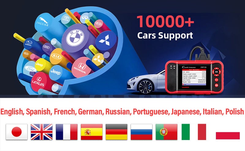 LAUNCH CRP123 OBD2 Scanner Supports Multiple Languages and Wide Vehicle Coverage