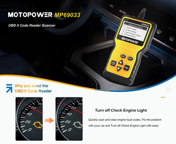 MOTOPOWER OBD2 Code Reader Multi-Functions for Car Diagnostics