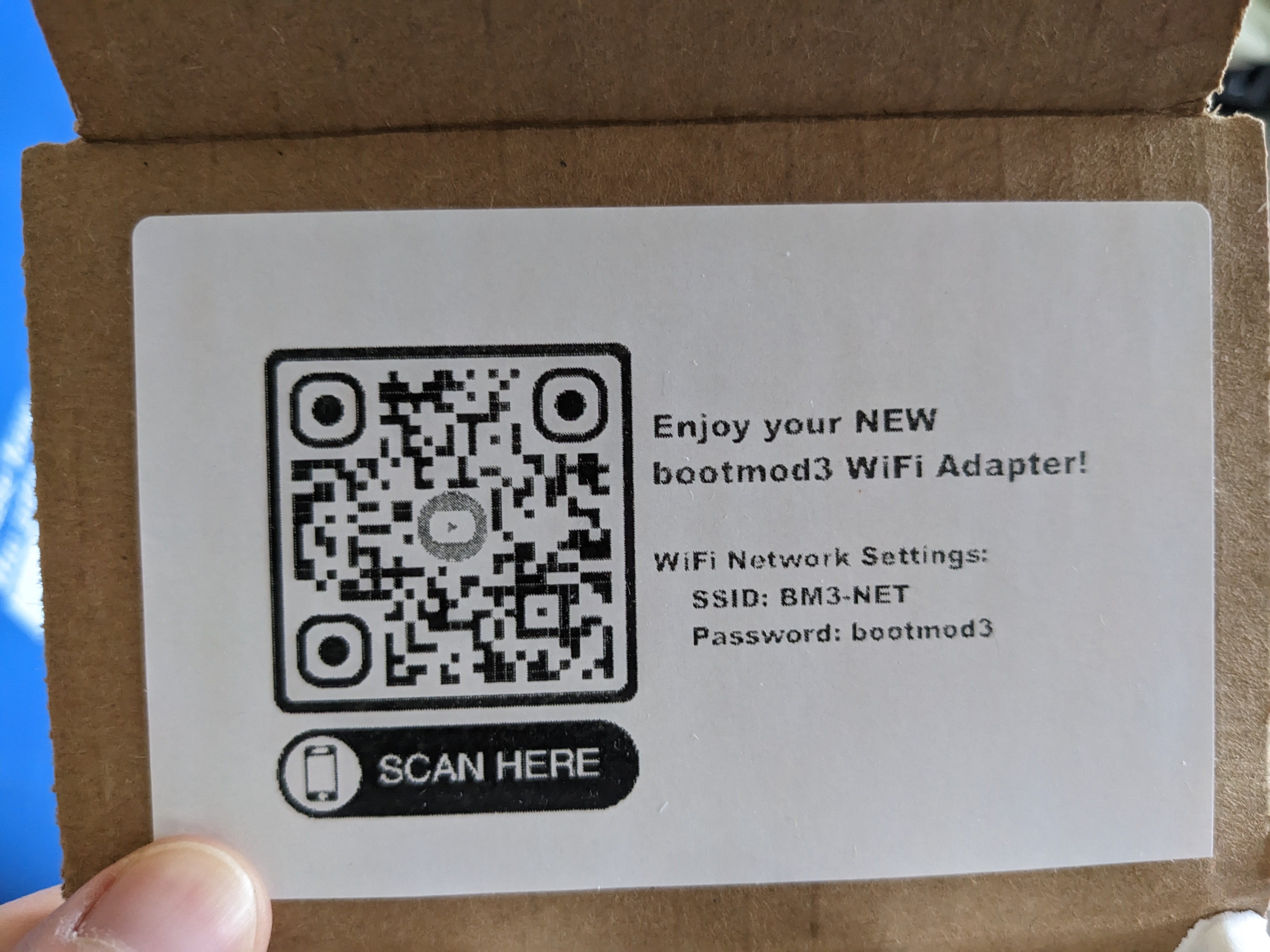 BM3 Adapter Box Lid with WiFi Credentials