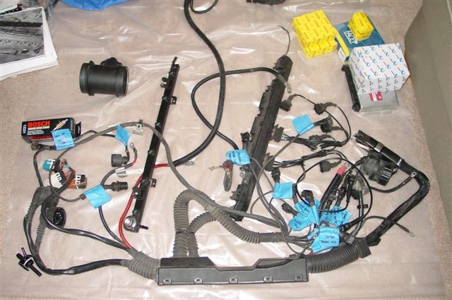 Labeled OBD1 Engine Harness for Installation