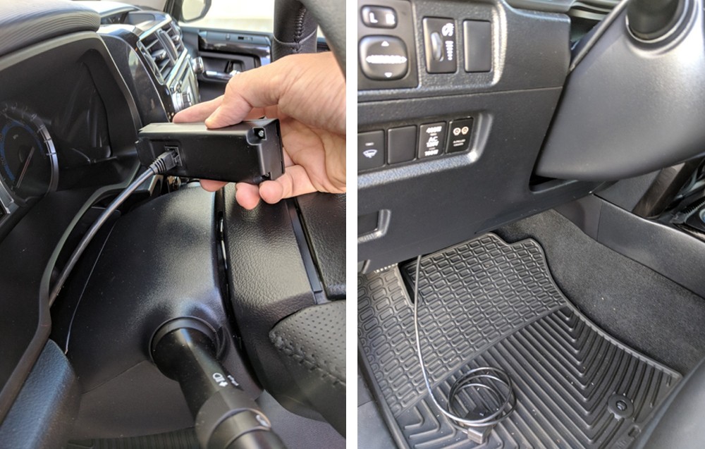 ScanGauge II placement on the steering column of a 5th Gen 4Runner