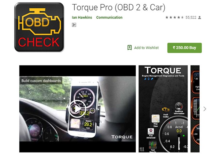 Torque Pro Customizable Dashboard for Vehicle Diagnostics