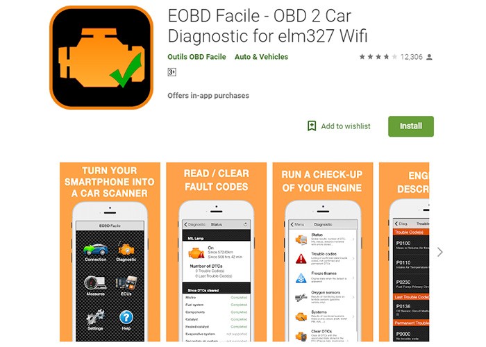 EOBD Facile App Display